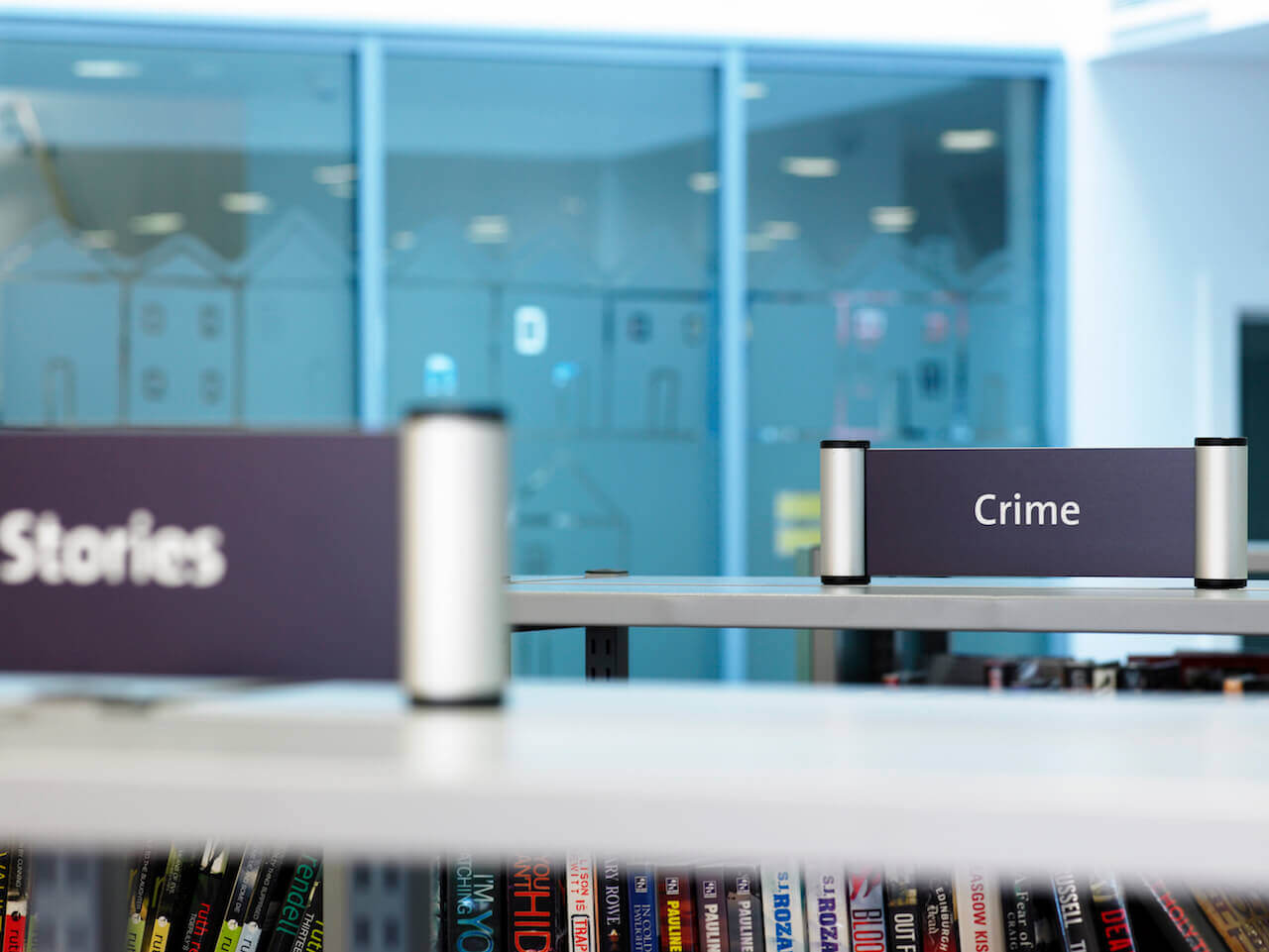 Shelf signage for Northumberland Libraries